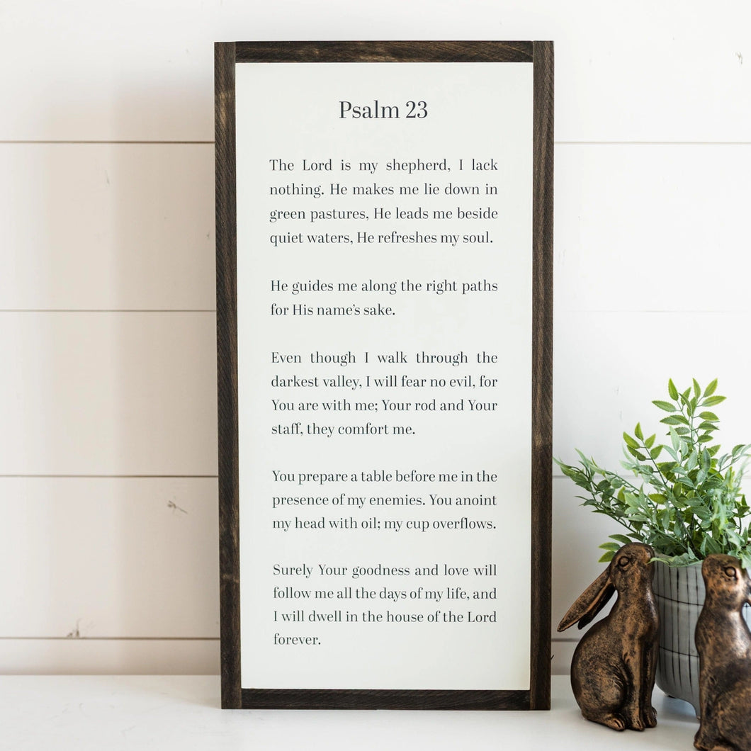 Psalm 23-Light Brown Frame